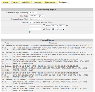 ITCS - Mako Networks - Central Management System - Firewall log Report